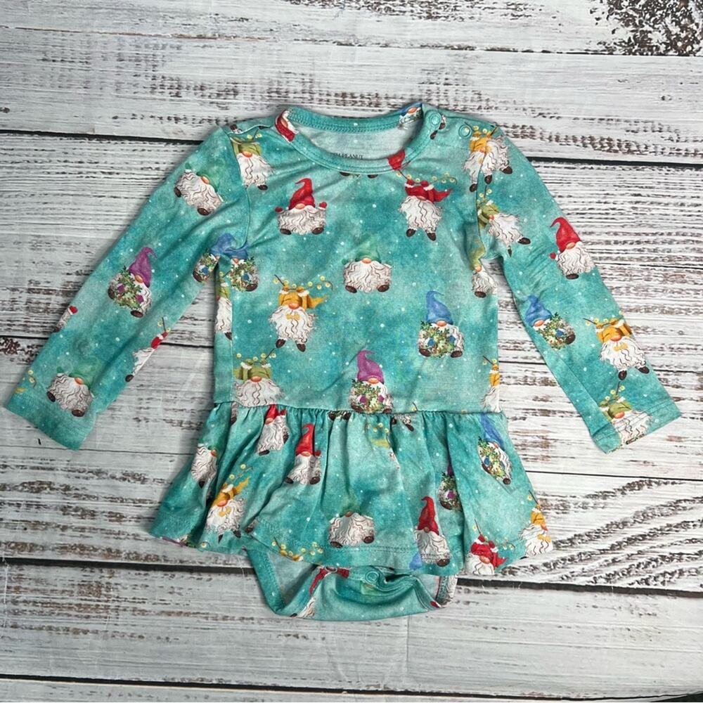 Posh‎ Peanut 3-6 Months Gnomey Long Sleeve Twirl Skirt Bodysuit